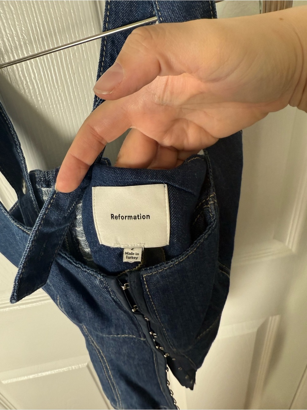 Reformation Tagliatelle Denim Top in Ellis 2 - Picture 6 of 6